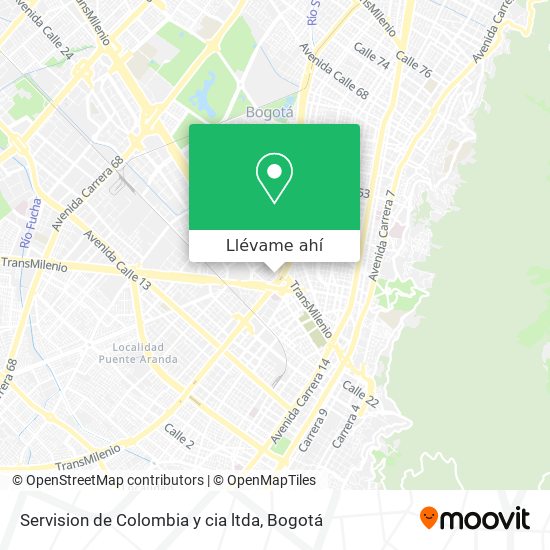 Mapa de Servision de Colombia y cia ltda