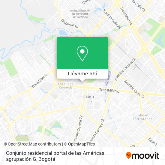Mapa de Conjunto residencial portal de las Américas agrupación G