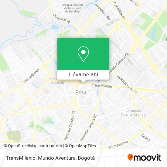 Mapa de TransMilenio: Mundo Aventura