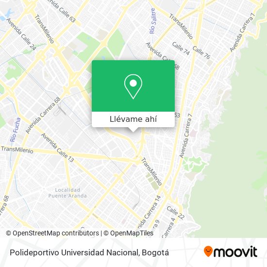 Mapa de Polideportivo Universidad Nacional