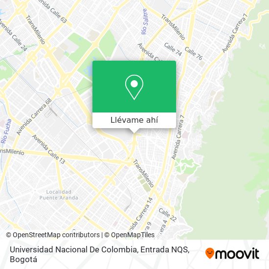 Mapa de Universidad Nacional De Colombia, Entrada NQS
