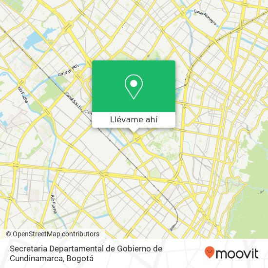 Mapa de Secretaria Departamental de Gobierno de Cundinamarca