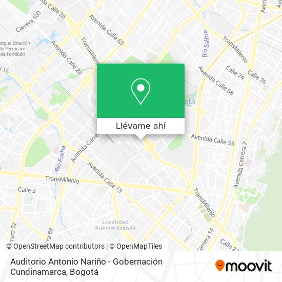 Mapa de Auditorio Antonio Nariño - Gobernación Cundinamarca