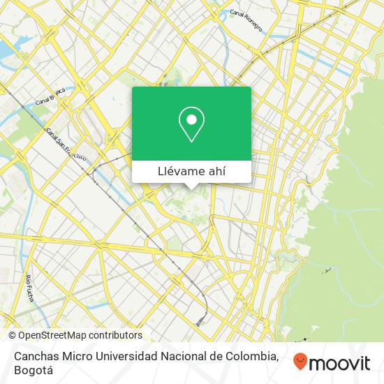 Mapa de Canchas Micro Universidad Nacional de Colombia