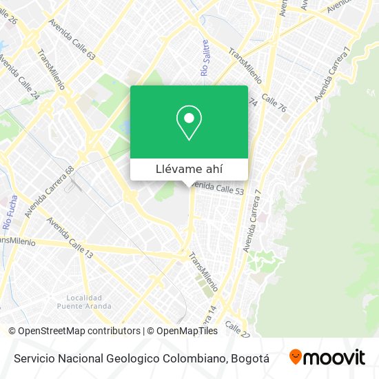 Mapa de Servicio Nacional Geologico Colombiano