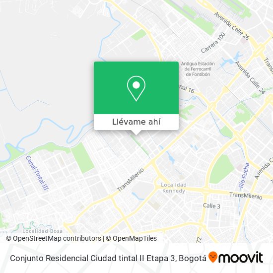 Mapa de Conjunto Residencial Ciudad tintal II Etapa 3