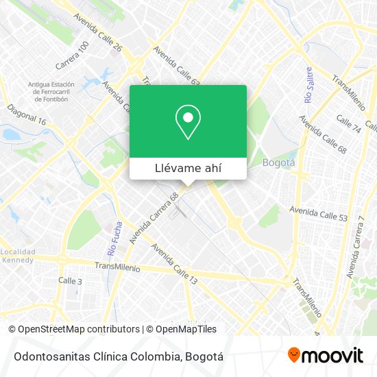 Mapa de Odontosanitas Clínica Colombia