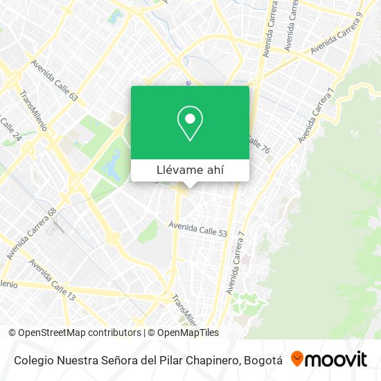 Mapa de Colegio Nuestra Señora del Pilar Chapinero