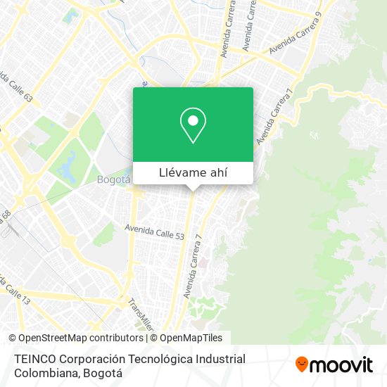 Mapa de TEINCO Corporación Tecnológica Industrial Colombiana