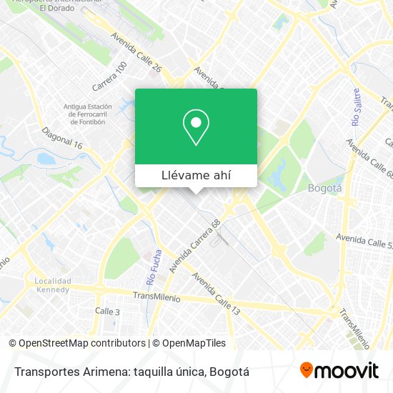 Mapa de Transportes Arimena: taquilla única