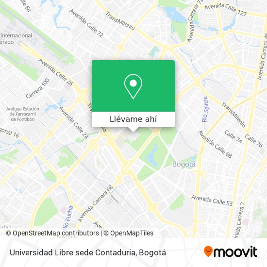 Mapa de Universidad Libre sede Contaduria