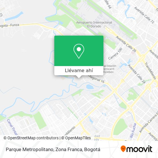 Mapa de Parque Metropolitano, Zona Franca