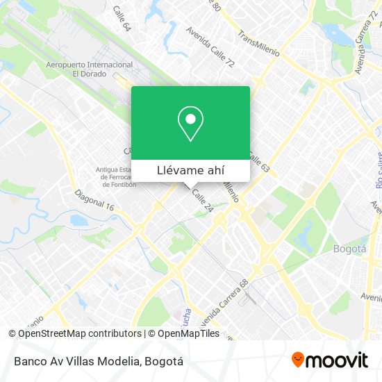 Mapa de Banco Av Villas Modelia