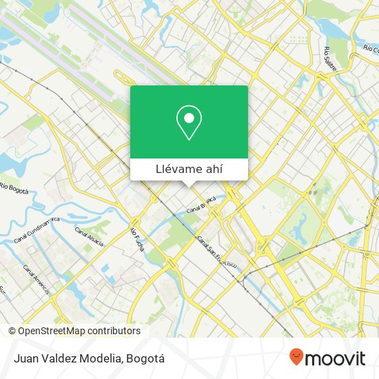 Mapa de Juan Valdez Modelia