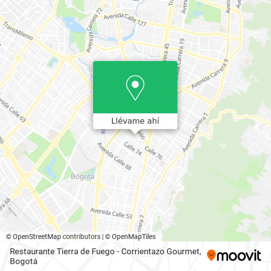 Mapa de Restaurante Tierra de Fuego - Corrientazo Gourmet