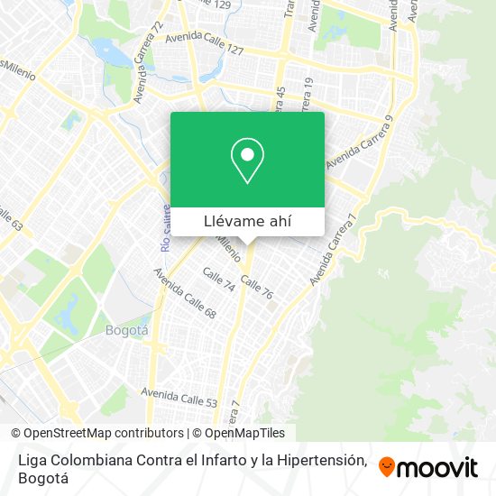Mapa de Liga Colombiana Contra el Infarto y la Hipertensión