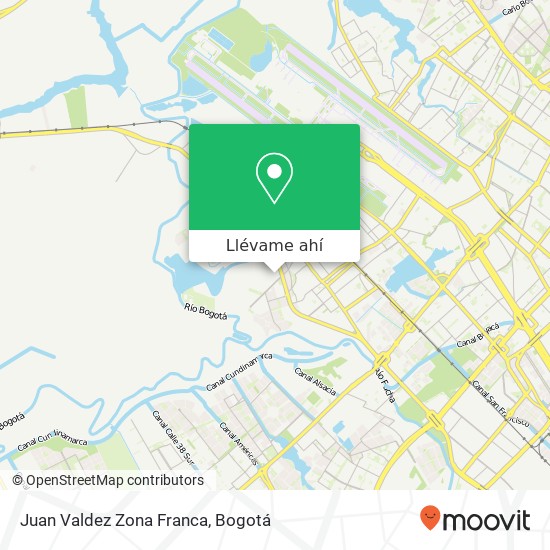 Mapa de Juan Valdez Zona Franca