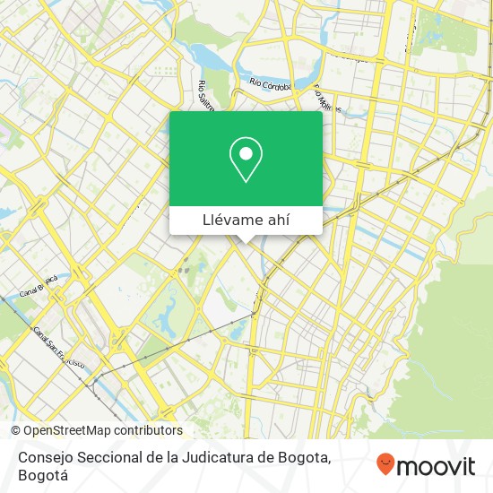 Mapa de Consejo Seccional de la Judicatura de Bogota