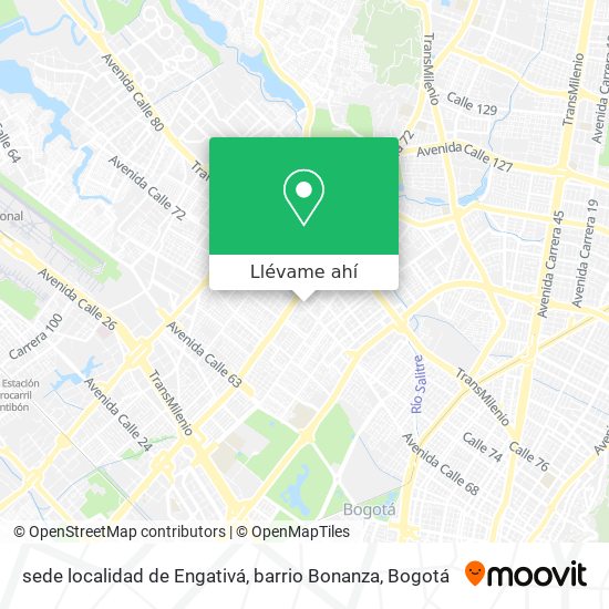 Mapa de sede localidad de Engativá, barrio Bonanza
