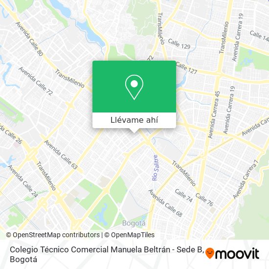 Mapa de Colegio Técnico Comercial Manuela Beltrán - Sede B