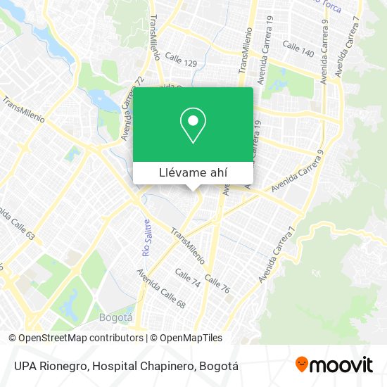 Mapa de UPA Rionegro, Hospital Chapinero