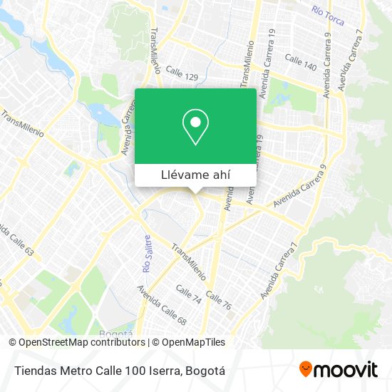 Mapa de Tiendas Metro Calle 100 Iserra