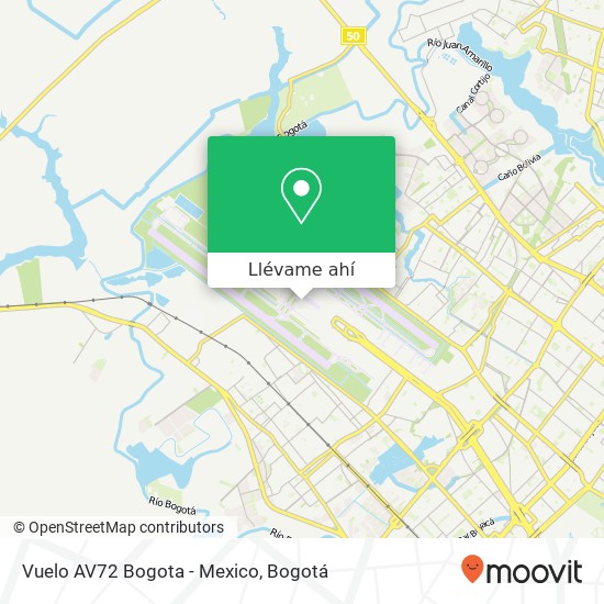 Mapa de Vuelo AV72 Bogota - Mexico