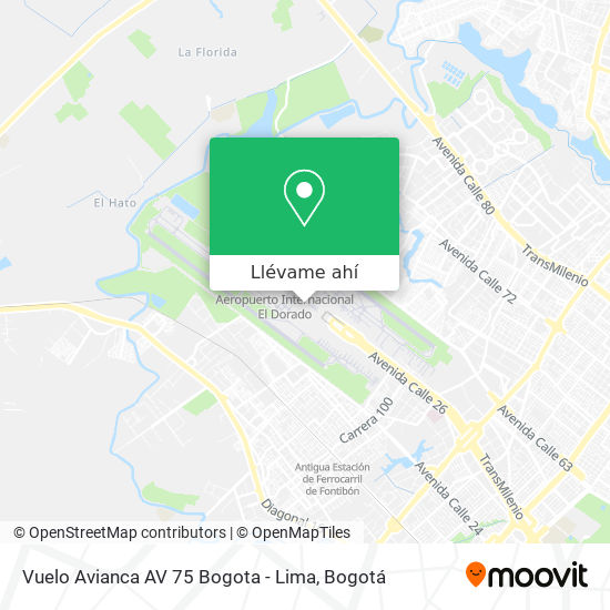 Mapa de Vuelo Avianca AV 75 Bogota - Lima