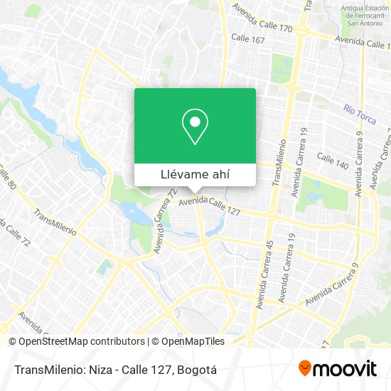 Mapa de TransMilenio: Niza - Calle 127
