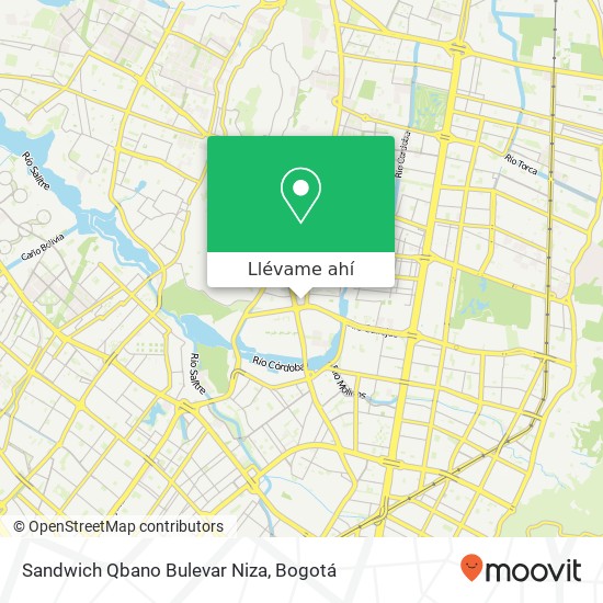 Mapa de Sandwich Qbano Bulevar Niza