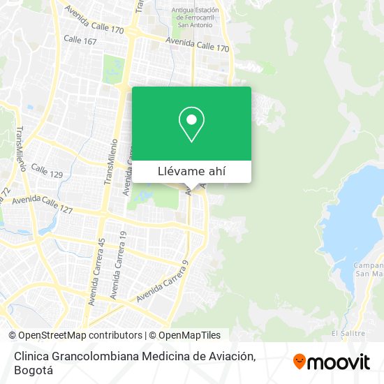 Mapa de Clinica Grancolombiana Medicina de Aviación