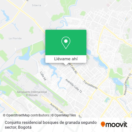 Mapa de Conjunto residencial bosques de granada segundo sector