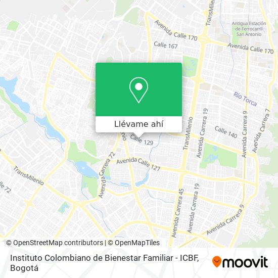 Mapa de Instituto Colombiano de Bienestar Familiar - ICBF