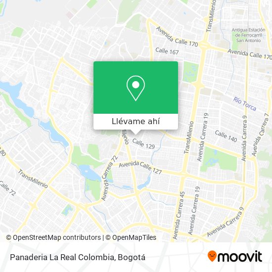 Mapa de Panaderia La Real Colombia