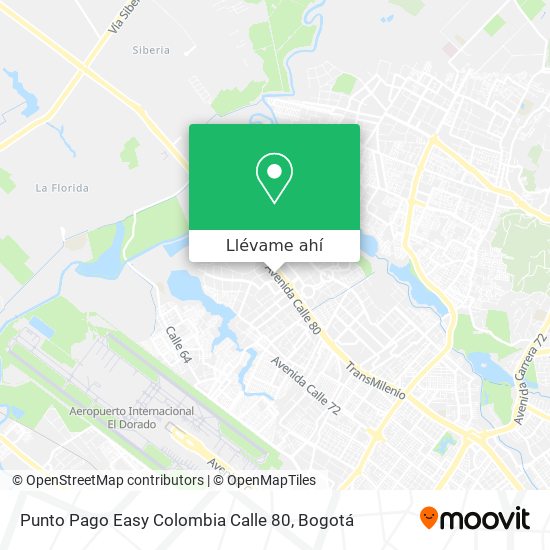 Mapa de Punto Pago Easy Colombia Calle 80