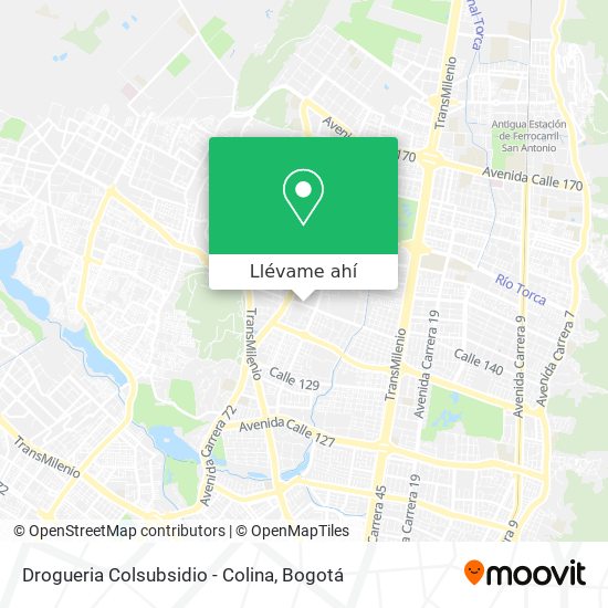 Mapa de Drogueria Colsubsidio - Colina