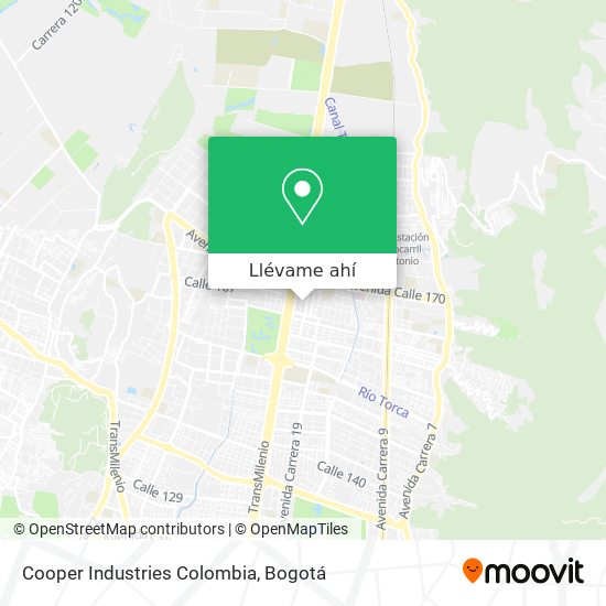 Mapa de Cooper Industries Colombia