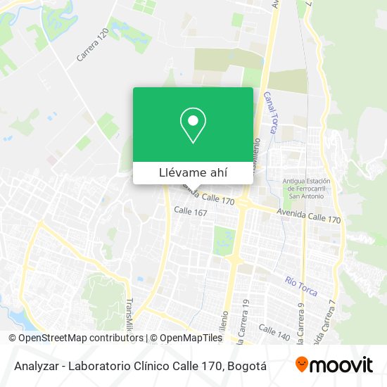 Mapa de Analyzar - Laboratorio Clínico Calle 170