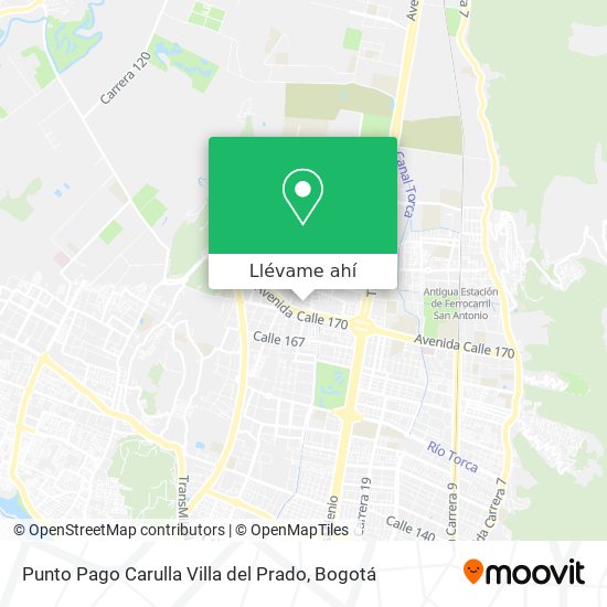 Mapa de Punto Pago Carulla Villa del Prado