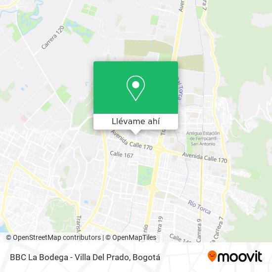 Mapa de BBC La Bodega - Villa Del Prado