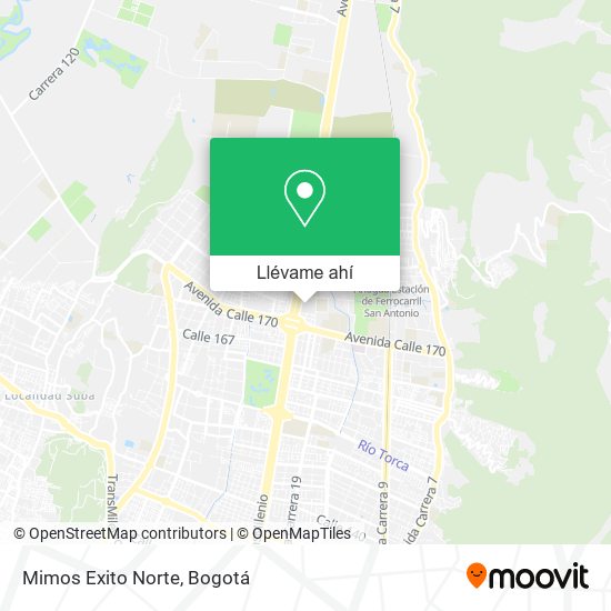 Mapa de Mimos Exito Norte