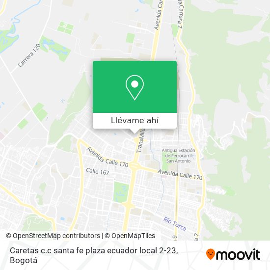 Mapa de Caretas c.c santa fe plaza ecuador local 2-23