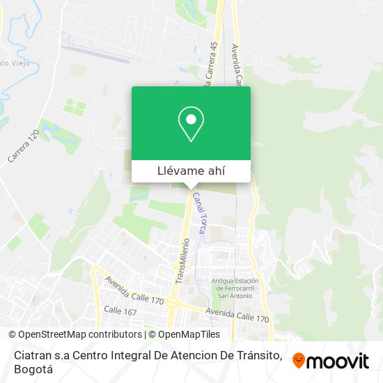 Mapa de Ciatran s.a Centro Integral De Atencion De Tránsito