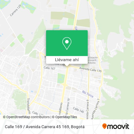 Mapa de Calle 169 / Avenida Carrera 45 169