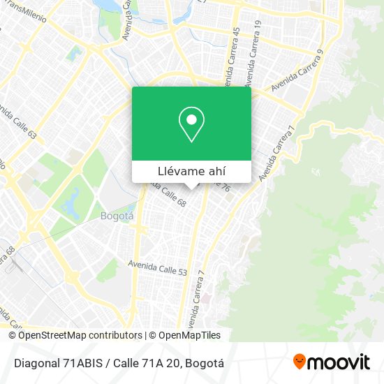Mapa de Diagonal 71ABIS / Calle 71A 20