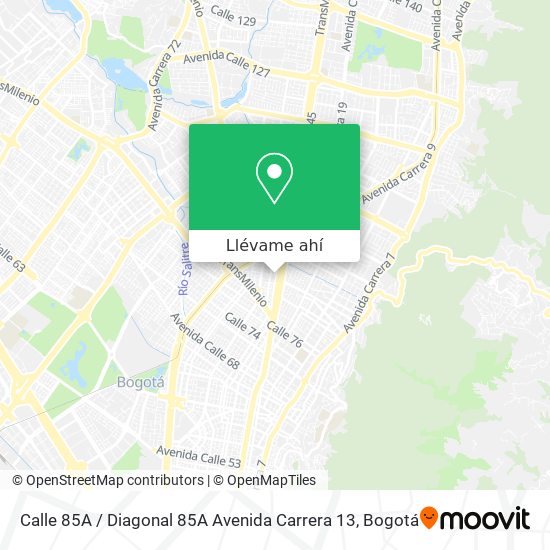 Mapa de Calle 85A / Diagonal 85A Avenida Carrera 13