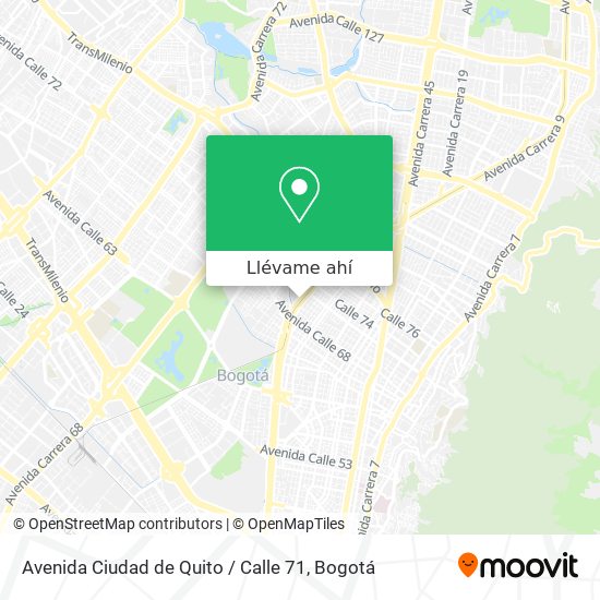 Mapa de Avenida Ciudad de Quito / Calle 71