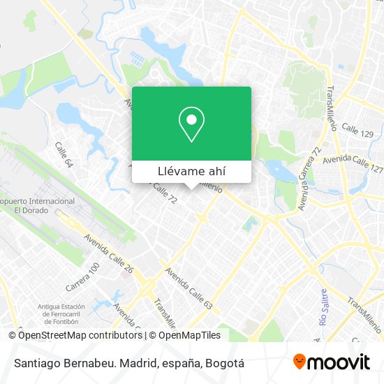 Mapa de Santiago Bernabeu. Madrid, españa