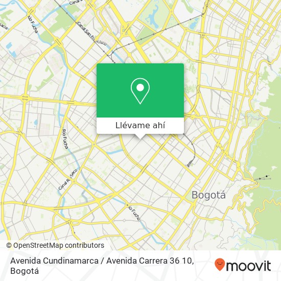 Mapa de Avenida Cundinamarca / Avenida Carrera 36 10