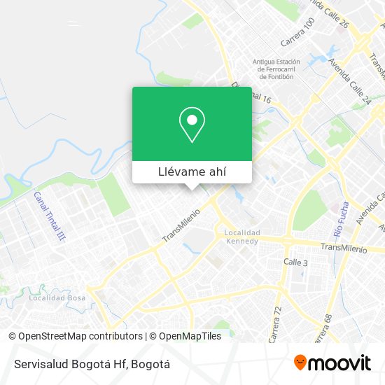 Mapa de Servisalud Bogotá Hf